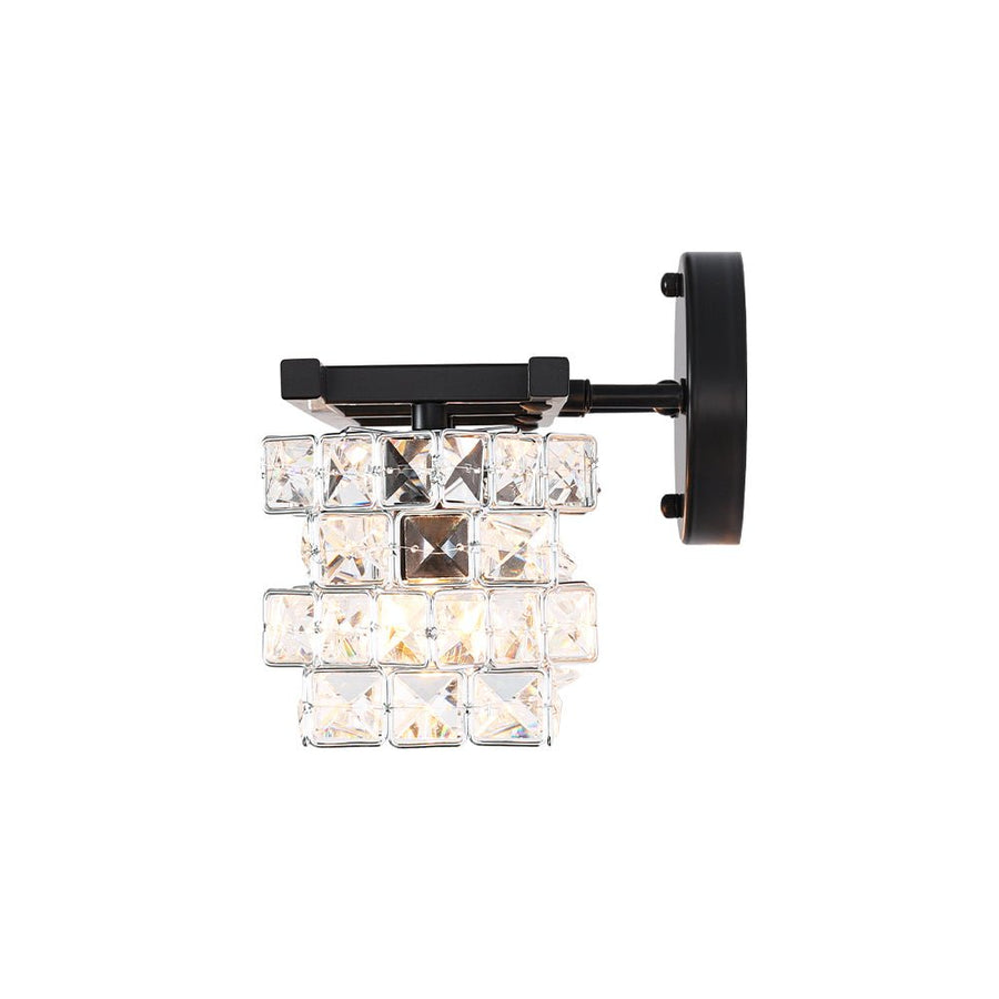 LightFixturesUSA - Rubik Cube Style Faceted Crystal Shade Vanity Wall Sconce - Wall Sconce - 4 - Lt - 