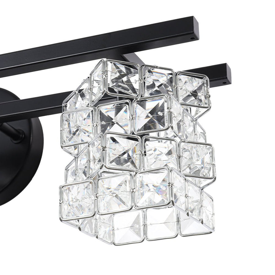 LightFixturesUSA - Rubik Cube Style Faceted Crystal Shade Vanity Wall Sconce - Wall Sconce - 4 - Lt - 