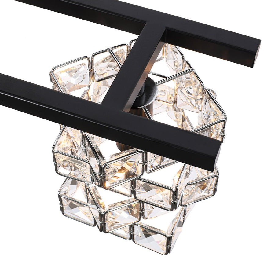LightFixturesUSA - Rubik Cube Style Faceted Crystal Shade Vanity Wall Sconce - Wall Sconce - 4 - Lt - 