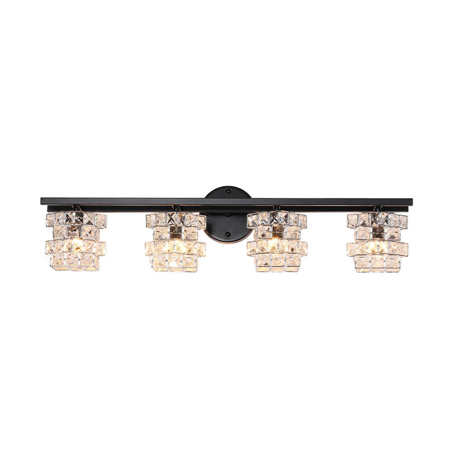 LightFixturesUSA - Rubik Cube Style Faceted Crystal Shade Vanity Wall Sconce - Wall Sconce - 4 - Lt - 