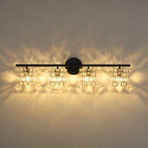 LightFixturesUSA - Rubik Cube Style Faceted Crystal Shade Vanity Wall Sconce - Wall Sconce - 4 - Lt - 