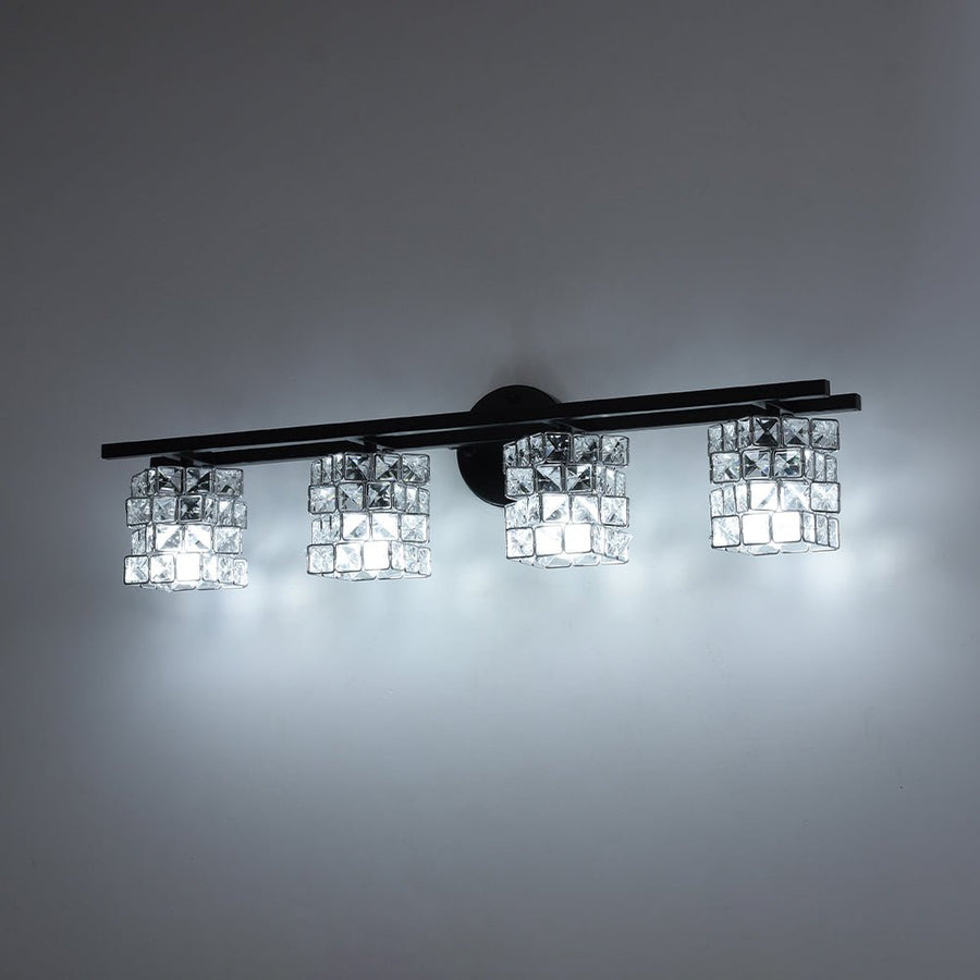 LightFixturesUSA - Rubik Cube Style Faceted Crystal Shade Vanity Wall Sconce - Wall Sconce - 4 - Lt - 