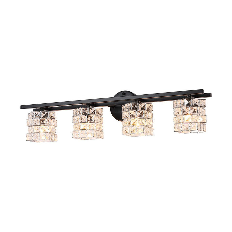 LightFixturesUSA - Rubik Cube Style Faceted Crystal Shade Vanity Wall Sconce - Wall Sconce - 4 - Lt - 