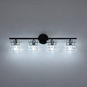 LightFixturesUSA - Rubik Cube Style Faceted Crystal Shade Vanity Wall Sconce - Wall Sconce - 4 - Lt - 