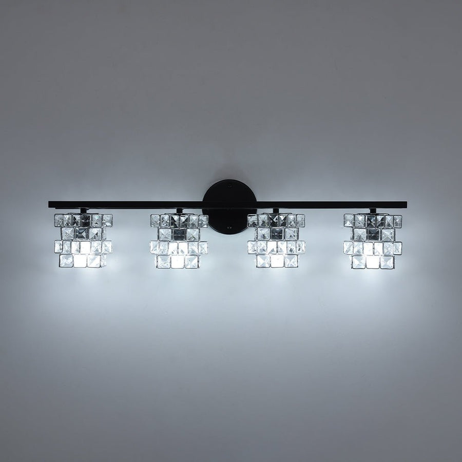 LightFixturesUSA - Rubik Cube Style Faceted Crystal Shade Vanity Wall Sconce - Wall Sconce - 4 - Lt - 