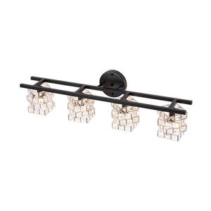 LightFixturesUSA - Rubik Cube Style Faceted Crystal Shade Vanity Wall Sconce - Wall Sconce - 4 - Lt - 