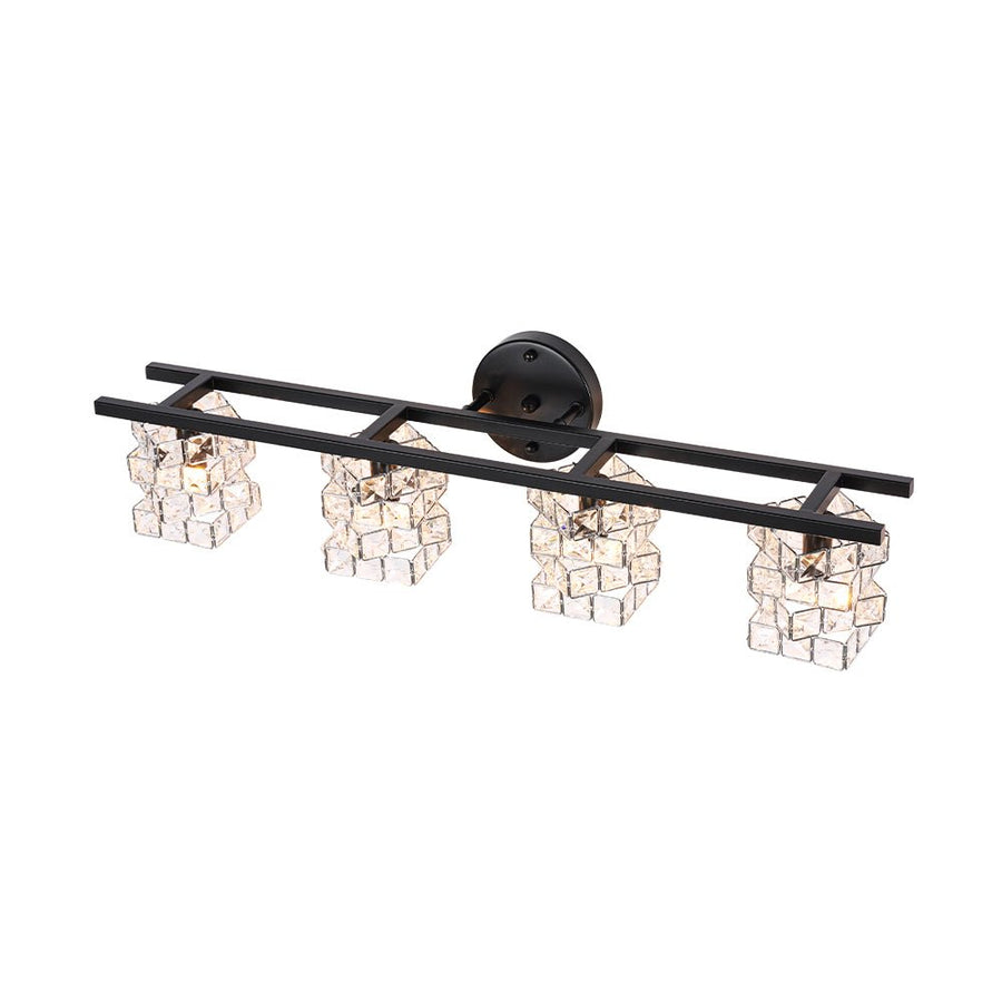 LightFixturesUSA - Rubik Cube Style Faceted Crystal Shade Vanity Wall Sconce - Wall Sconce - 4 - Lt - 