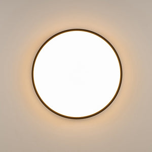 LightFixturesUSA - Rustic Black Mesh Wooden Dimmable LED Round Ceiling Light - Ceiling Light - 15 in - 