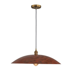 LightFixturesUSA - Rustic Brown 1 - Light Oversized Flat Dome Pendant Light - Chandelier - 23.6in - 