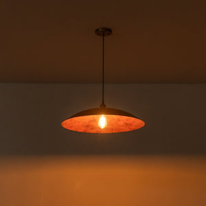 LightFixturesUSA - Rustic Brown 1 - Light Oversized Flat Dome Pendant Light - Chandelier - 23.6in - 