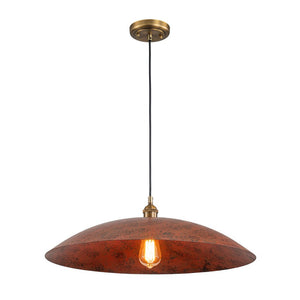 LightFixturesUSA - Rustic Brown 1 - Light Oversized Flat Dome Pendant Light - Chandelier - 23.6in - 