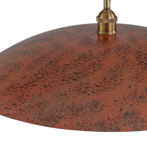 LightFixturesUSA - Rustic Brown 1 - Light Oversized Flat Dome Pendant Light - Chandelier - 23.6in - 
