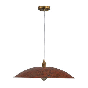 LightFixturesUSA - Rustic Brown 1 - Light Oversized Flat Dome Pendant Light - Chandelier - 23.6in - 