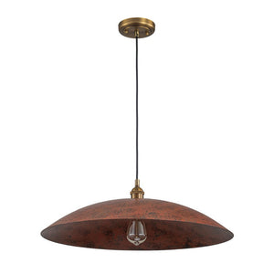 LightFixturesUSA - Rustic Brown 1 - Light Oversized Flat Dome Pendant Light - Chandelier - 23.6in - 