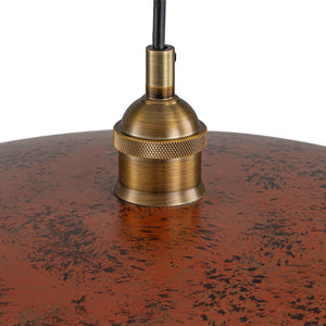 LightFixturesUSA - Rustic Brown 1 - Light Oversized Flat Dome Pendant Light - Chandelier - 23.6in - 