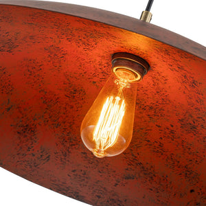 LightFixturesUSA - Rustic Brown 1 - Light Oversized Flat Dome Pendant Light - Chandelier - 23.6in - 