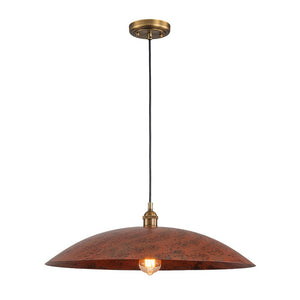 LightFixturesUSA - Rustic Brown 1 - Light Oversized Flat Dome Pendant Light - Chandelier - 23.6in - 