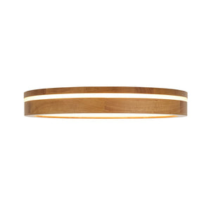 LightFixturesUSA - Rustic Dimmable LED Walnut Wooden Round Ceiling Light - Ceiling Light - 15.7 in - 
