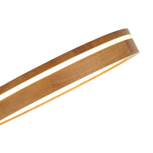 LightFixturesUSA - Rustic Dimmable LED Walnut Wooden Round Ceiling Light - Ceiling Light - 15.7 in - 