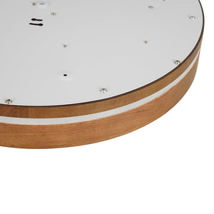 LightFixturesUSA - Rustic Dimmable LED Walnut Wooden Round Ceiling Light - Ceiling Light - 15.7 in - 