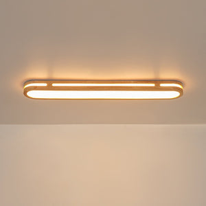 LightFixturesUSA - Rustic Dimmable LED Wood Oval Flush Mount Light - Ceiling Light - 37.4 in - 