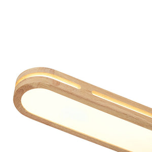 LightFixturesUSA - Rustic Dimmable LED Wood Oval Flush Mount Light - Ceiling Light - 37.4 in - 