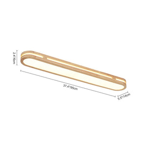 LightFixturesUSA - Rustic Dimmable LED Wood Oval Flush Mount Light - Ceiling Light - 37.4 in - 