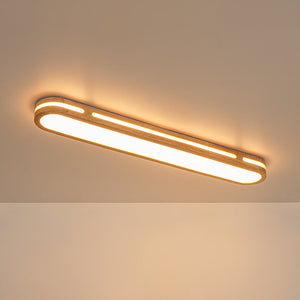 LightFixturesUSA - Rustic Dimmable LED Wood Oval Flush Mount Light - Ceiling Light - 37.4 in - 