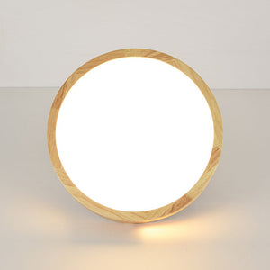 LightFixturesUSA - Rustic Dimmable LED Wood Round Flush Mount Light - Ceiling Light - 15.7 in - 