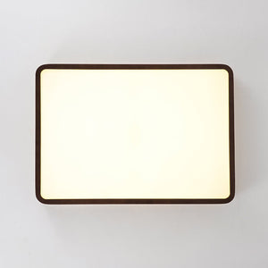 LightFixturesUSA - Rustic Rectangle Walnut Wooden Dimmable LED Flush Mount - Ceiling Light - Wooden (Pre - Order & 2 - 4 Weeks) - 