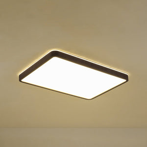 LightFixturesUSA - Rustic Rectangle Walnut Wooden Dimmable LED Flush Mount - Ceiling Light - Wooden (Pre - Order & 2 - 4 Weeks) - 