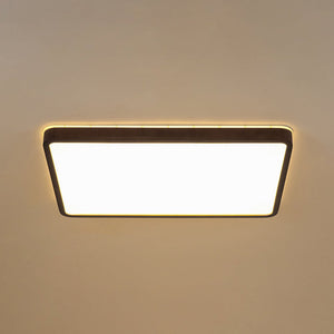 LightFixturesUSA - Rustic Rectangle Walnut Wooden Dimmable LED Flush Mount - Ceiling Light - Wooden (Pre - Order & 2 - 4 Weeks) - 