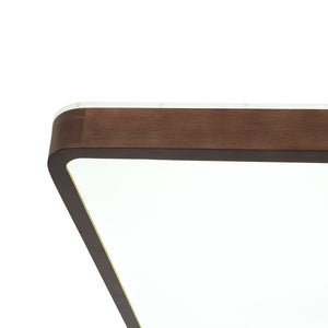 LightFixturesUSA - Rustic Rectangle Walnut Wooden Dimmable LED Flush Mount - Ceiling Light - Wooden (Pre - Order & 2 - 4 Weeks) - 