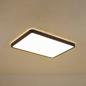 LightFixturesUSA - Rustic Rectangle Walnut Wooden Dimmable LED Flush Mount - Ceiling Light - Wooden (Pre - Order & 2 - 4 Weeks) - 