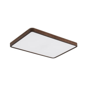 LightFixturesUSA - Rustic Rectangle Walnut Wooden Dimmable LED Flush Mount - Ceiling Light - Wooden (Pre - Order & 2 - 4 Weeks) - 