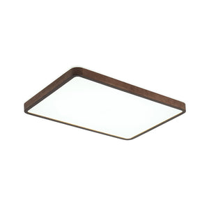 LightFixturesUSA - Rustic Rectangle Walnut Wooden Dimmable LED Flush Mount - Ceiling Light - Wooden (Pre - Order & 2 - 4 Weeks) - 