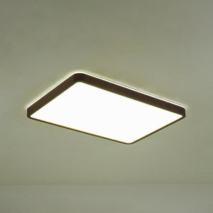 LightFixturesUSA - Rustic Rectangle Walnut Wooden Dimmable LED Flush Mount - Ceiling Light - Wooden (Pre - Order & 2 - 4 Weeks) - 