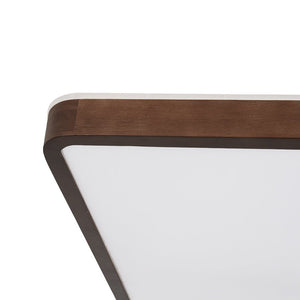 LightFixturesUSA - Rustic Rectangle Walnut Wooden Dimmable LED Flush Mount - Ceiling Light - Wooden (Pre - Order & 2 - 4 Weeks) - 