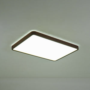 LightFixturesUSA - Rustic Rectangle Walnut Wooden Dimmable LED Flush Mount - Ceiling Light - Wooden (Pre - Order & 2 - 4 Weeks) - 