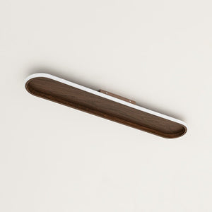 LightFixturesUSA - Rustic Walnut Wood Dimmable LED Oval Ring Flush Mount Light - Ceiling Light - 31.7 in - 