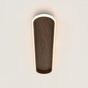 LightFixturesUSA - Rustic Walnut Wood Dimmable LED Oval Ring Flush Mount Light - Ceiling Light - 31.7 in - 