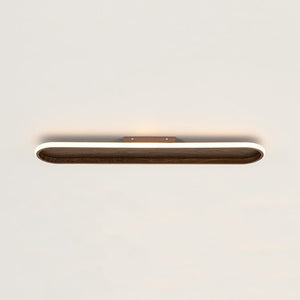 LightFixturesUSA - Rustic Walnut Wood Dimmable LED Oval Ring Flush Mount Light - Ceiling Light - 31.7 in - 