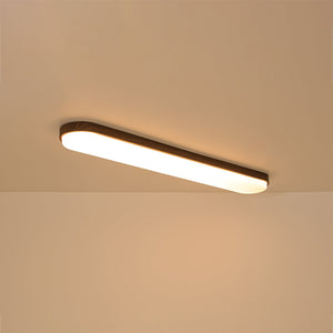LightFixturesUSA-Rustic Walnut Wood Grain Oval Dimmable LED Ceiling Light-Ceiling Light-38.8 in-