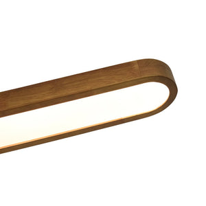 LightFixturesUSA - Rustic Walnut Wood Oval Dimmable LED Flush Mount Light - Ceiling Light - 37.4 in - 