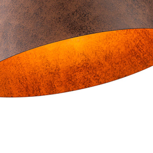 LightFixturesUSA-Rustic Weathered Brown Rust-Copper Metal 1-Light Pendant-Pendant Light-15.7 in-