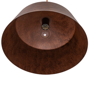 LightFixturesUSA-Rustic Weathered Brown Rust-Copper Metal 1-Light Pendant-Pendant Light-15.7 in-