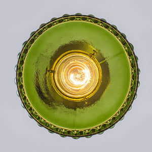 LightFixturesUSA-Scandinavian 1-Light Fluted Glass Round Drum Kitchen Pendant-Pendant Light-Transparent-