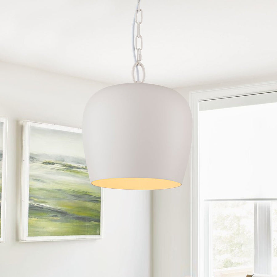 LightFixturesUSA - Scandinavian 1 - Light Geometric White Kitchen Pendant Light - Pendant Light - Bell - 