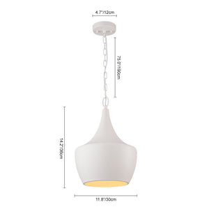 LightFixturesUSA - Scandinavian 1 - Light Geometric White Kitchen Pendant Light - Pendant Light - Bell - 