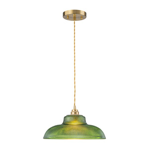 LightFixturesUSA-Scandinavian 1-Light Ribbed Glass Dome Kitchen Pendant-Pendant Light-Clear Glass-